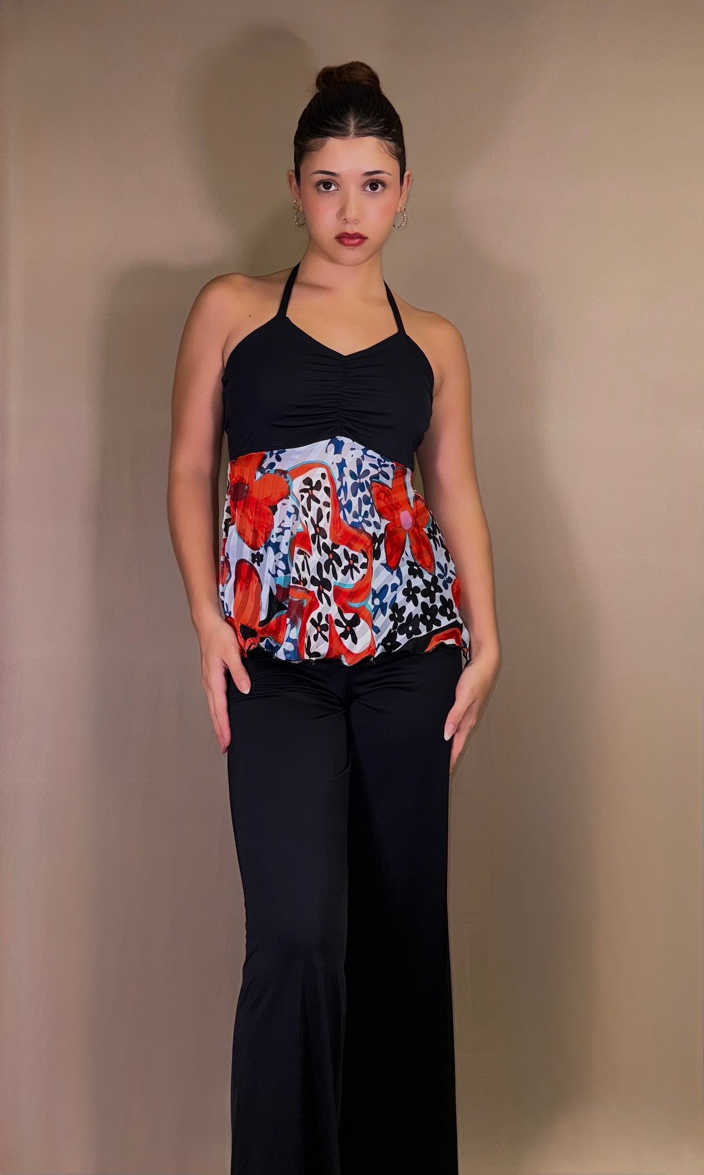 VINO scrunched halter blouse