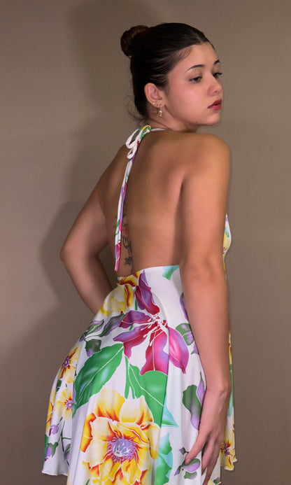 Vestido corto halter FLORA