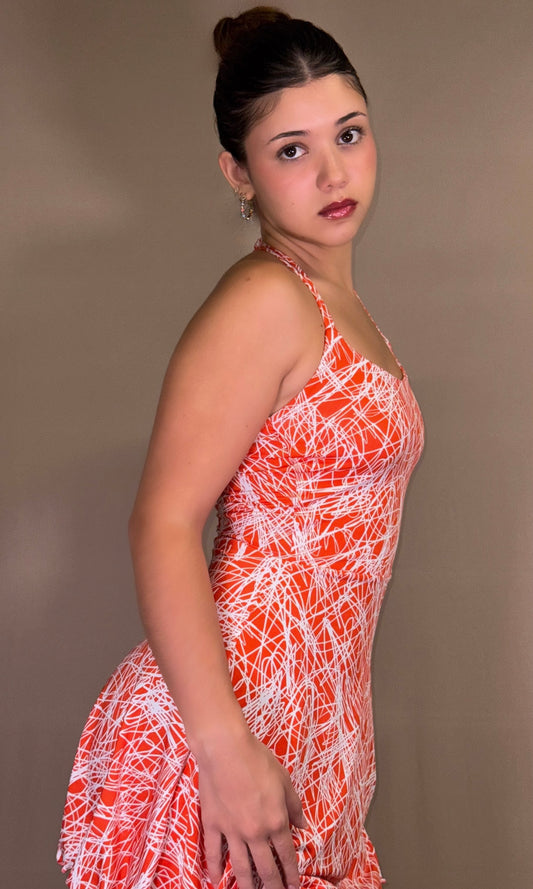 TULIP vestido corto con cuello halter