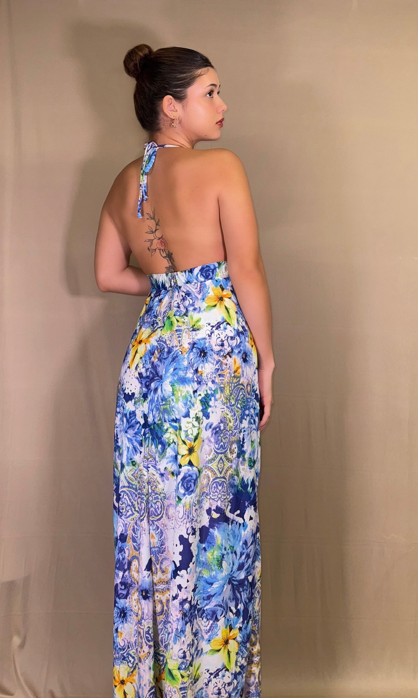 Vestido largo halter GIRASOL