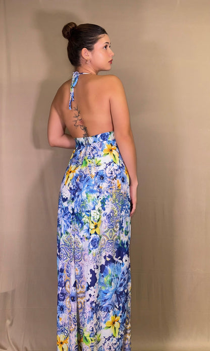 Vestido largo halter GIRASOL