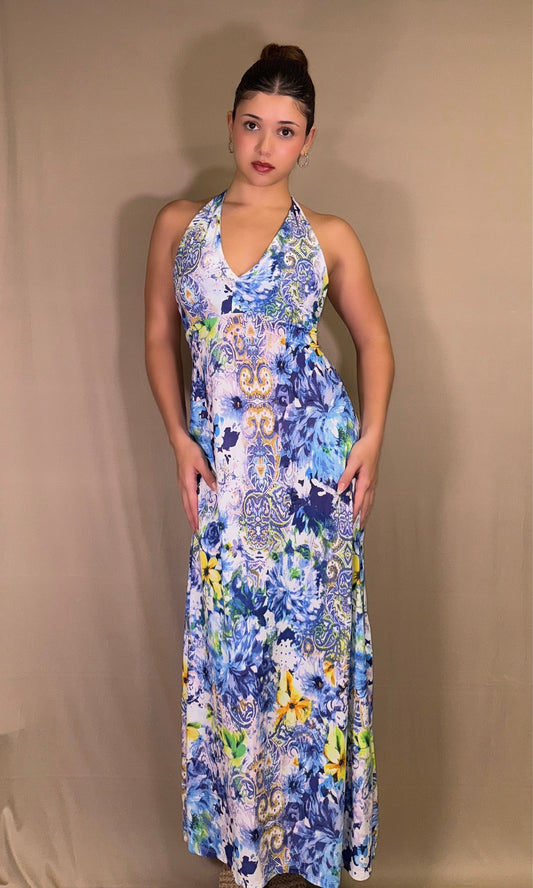 Vestido largo halter GIRASOL