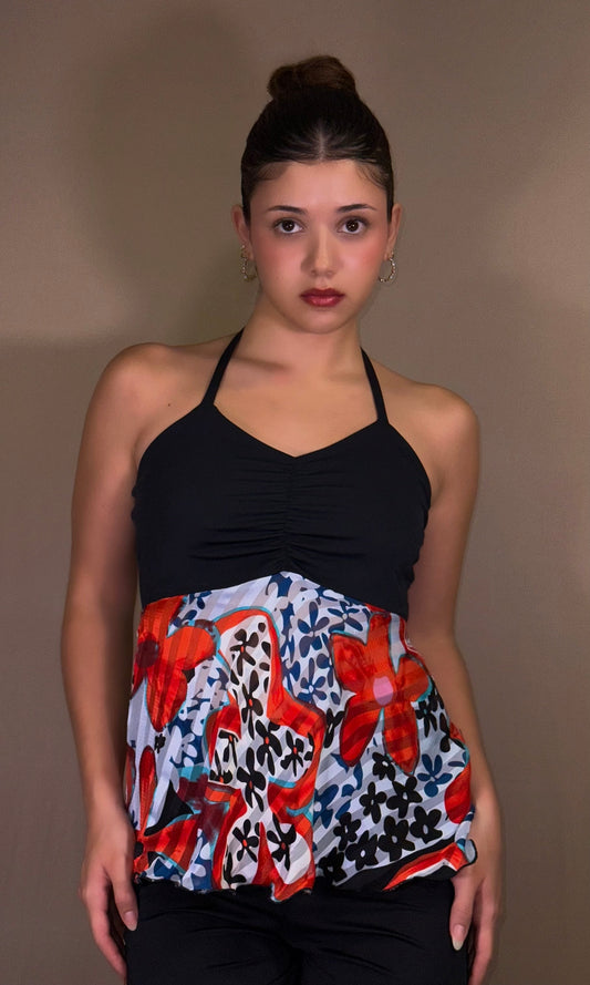 VINO scrunched halter blouse