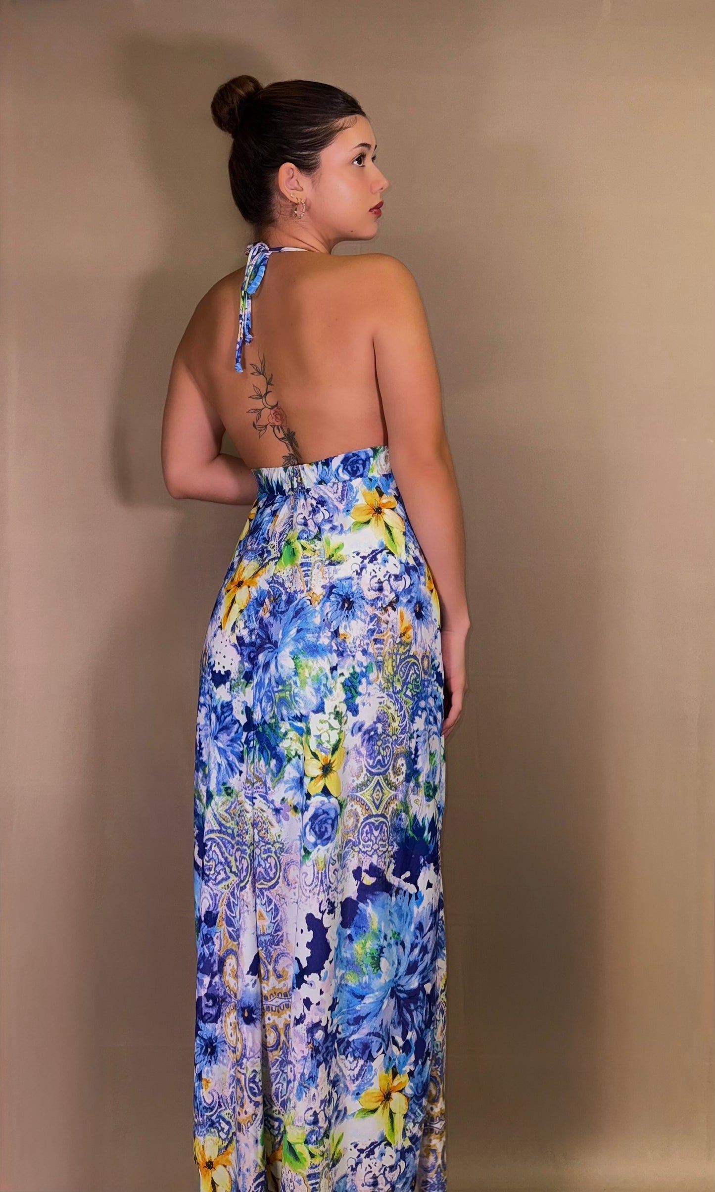 GIRASOL long halter dress