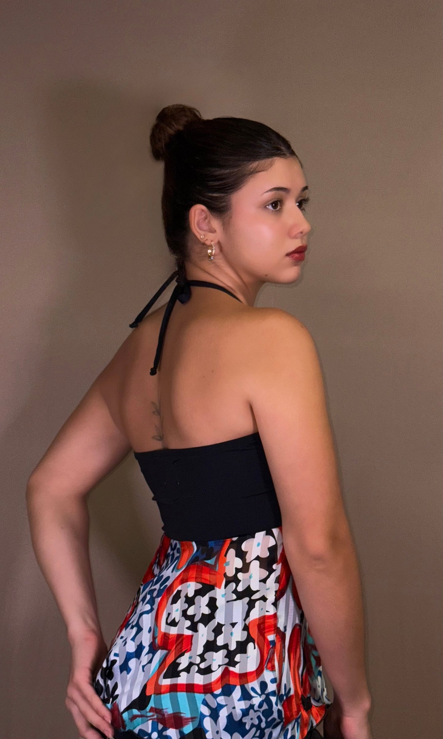 VINO scrunched halter blouse