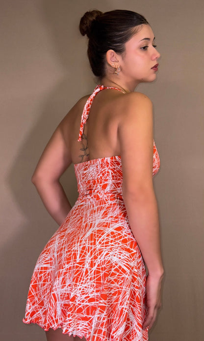 TULIP vestido corto con cuello halter