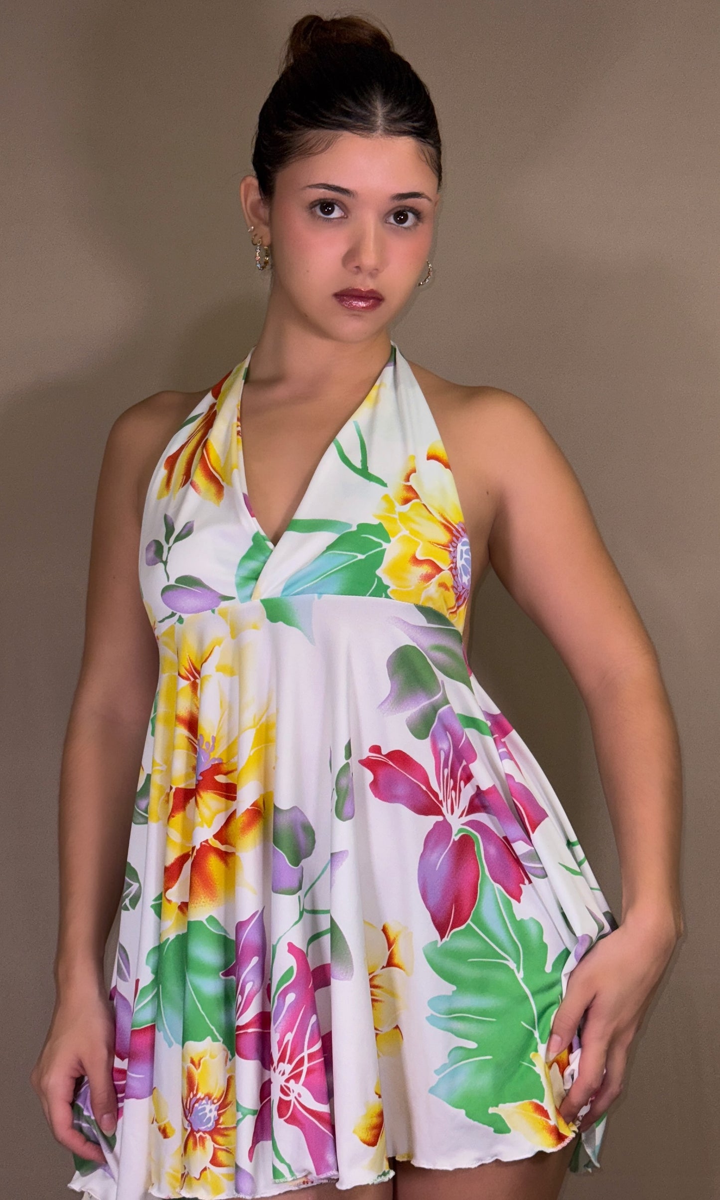 Vestido corto halter FLORA